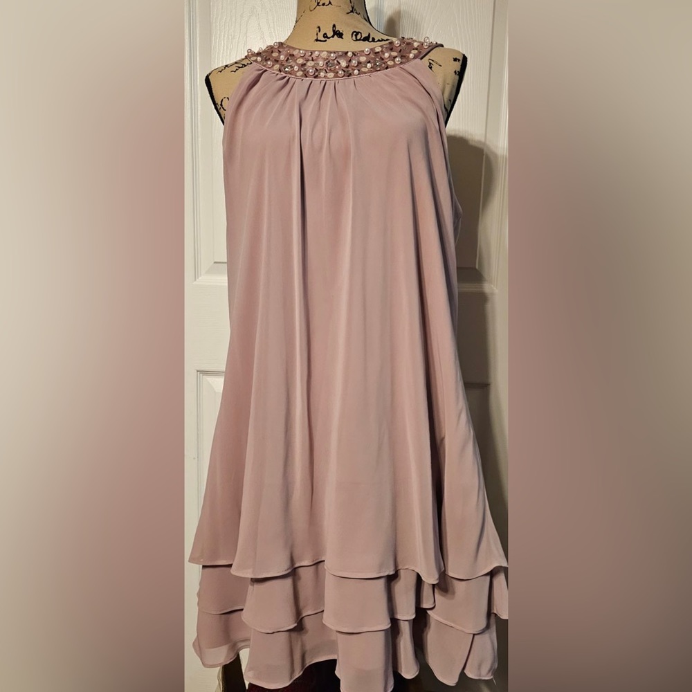 Mauve Cocktail Dress 3 tier